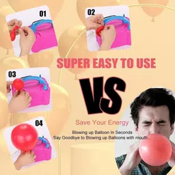 vmv fuzon Solid Portable Electric Air Balloon Blower Pump Inflator ,Decoration Dual Nozzle V2 Balloon image 5