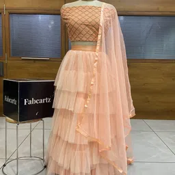 sonu creation Self Design Semi Stitched Lehenga Choli image 2