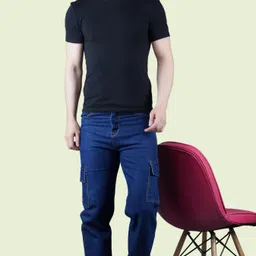 white leapard Men Regular Mid Rise Dark Blue Jeans-picture-31