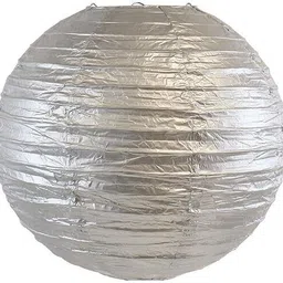 decorgram Silver Paper Lantern Great Home, Party & Wedding Decorations (Pack of 1) Silver Paper, Stainless Steel Hanging Lantern-picture-34