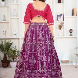 vatagamfab Embroidered Semi Stitched Lehenga Choli image 4