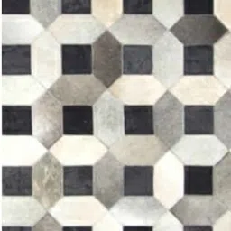 dazzhome Black Hair On Leather Checkered Hand Woven 4X6ft Carpet image 4