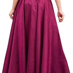ak fashion creations Women Solid Flared Maroon Skirt image 1