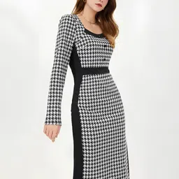 shyam sundari Women Bodycon Black Midi/Calf Length Dress image 5