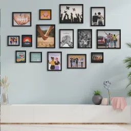 random Classic (Set Of 15) Black MDF Collage Photo Frames image 1