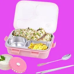 kello Stainless Steel Airtight Leak Proof Tiffin Box with Mini Container Inside K32 3 Containers Lunch Box-picture-20
