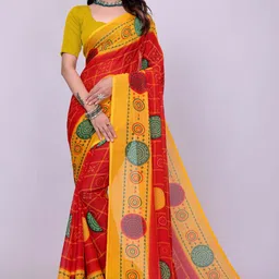 vastravedaa Printed Bandhani Georgette Saree-picture-10