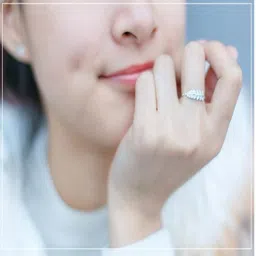 myki Princess Queen Leaves Adjustable Silver Plated Ring For Women Sterling Silver Cubic Zirconia 22K Yellow Gold Plated Ring image 3