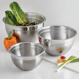 acero inox Stainless Steel Mixing Bowl Karfe Premium Stainless Steel Deep Mixing Bowl Set – 3 Sizes (14/16/18 cm) Disposable-picture-12