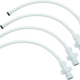 luvbath fitting 9-Inch Heavy PTMT Connection Pipe | White | Leakproof Hot & Cold Hose Pipe for Mixer Faucet | Suitable for Toilet, Basin, Sink, Geyser & Flush Tank | Pack of 4 Hose Pipe-picture-46