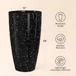 plantique 14 inch Tower Pot Speckled Finish, Indoor/Outdoor Decorative Plant Container Set image 3