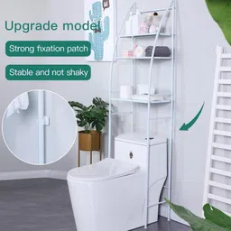 krishyam ® 3 Tier Over The Toilet Storage Rack Rust-Free & Sturdy Metal Toilet Rack Steel Wall Shelf image 3