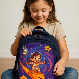 mous Navy Blue Small Space Girl Durable School Bag Waterproof School Bag-picture-32