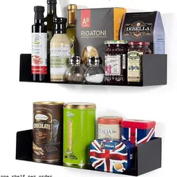 indian decor 4100 Floating Wall Mount Metal U Shape Shelf Book/CD/DVD Storage Metal Semi-Open Book Shelf image 2