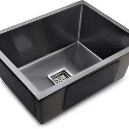 migsa Handmade Kitchen Sink (24" x 18" x 10") Single Bowl Sound Proof Black Under Counter Basin image 5