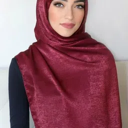 urshia Solid Georgette Women Pink, Black, Beige Scarf image 3