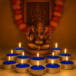 bkc enterprise TEA LIGHT CANDLE BLUE Candle image 2