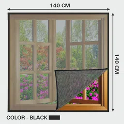 auranest Fibre Adults Washable Window Mosquito Net Pre Stiched with Adhesive Hook & Loop Tape Mosquito Net image 1