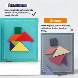 kidobrains Magnetic Tangram Puzzle Book for Kids | Travel Brain Game | Montessori Toy image 5