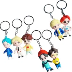 cutekeyring Cute Cartoon Character Keychain Combo 12 PCS Silicone Key Holder image 4