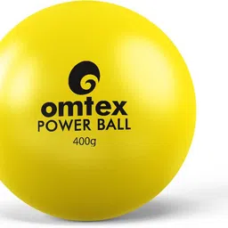 omtex Weighted Powered Balls 400 g for Hitting, Batting and Pitching Training - Yellow Cricket Rubber Ball image 2
