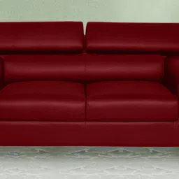 woodsworth from pepperfry Xaviec Leatherette 2 Seater Sofa in Dark Red Colour image 2