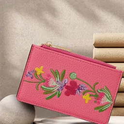 accessorize london Women Casual Pink Artificial Leather Card Holder-picture-16