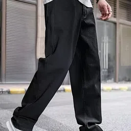 azureattire Men Straight Fit Mid Rise Black Jeans image 2