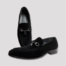 house of davinch Men Black Suede Formal Shoes Stylish Comfortable Slip On Party Wear Footwear Party Wear For Men-picture-19