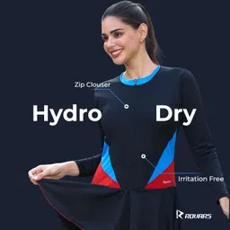 rovars Solid Women Swim-dress Black Swimsuit image 4