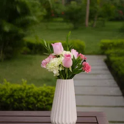 rodiq Stylish Designer Vase - Table, Desk & Corner flower Pot for Beautiful Home Decor Plastic Vase image 4