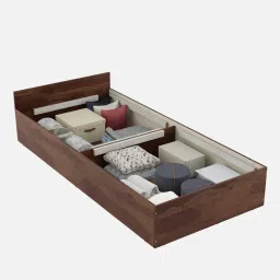 spacewood Kosmo Sage Single Bed With Box Storage In Walnut Finish image 4