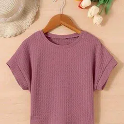 2013 usk collection Women Solid Round Neck Cotton Blend Pink T-Shirt-picture-12