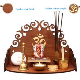 Teak Finish Wooden Home Temple By Heartily image 4