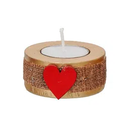 ecraftindia Red and Brown Wooden Tealight Candle Holder (12 Pcs) image 4