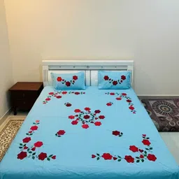 afifa collection Cotton King Flat 240 TC Applique Bedsheet-picture-15