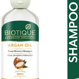 biotique advanced organics Argan Oil Hair Shampoo from Morocco (Cleans, Strengthens and Shines Hair), 300ml image 1