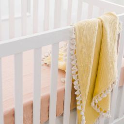 crane baby Yellow Ochre Cotton Reversible Kids Blanket-picture-38