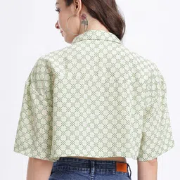 glitchez Women Boxy Fit Printed Casual Shirt image 4