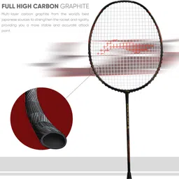 li-ning G-Force Superlite Max 9 Black, Red Strung Badminton Racquet image 3