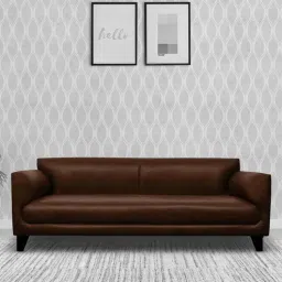 febonic Convi Leatherette 3 Seater Sofa in Lama Brown Colour-picture-31