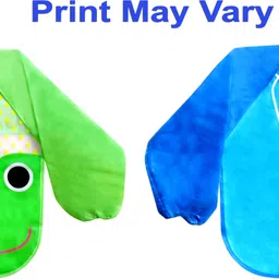 the little lookers Sleeved Washable Waterproof Bib/ Apron|PVC Bibs for Baby (Green & Blue) image 5