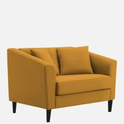 febonic Polon Fabric 1 Seater Sofa In Corn Yellow Colour image 5
