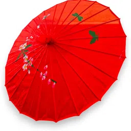 kala stutee Handmade Japanese Wooden Colorful Floral Print Umbrella image 2