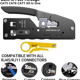 BALRAMA Pass Through Crimping Tool Cat5 Cat6a Cat7 RJ45 RJ12 RJ11 Cable Tester Stripper Network Interface Card-picture-17