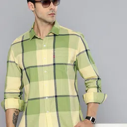 levi's Men Slim Fit Checkered Spread Collar Casual Shirt-picture-14
