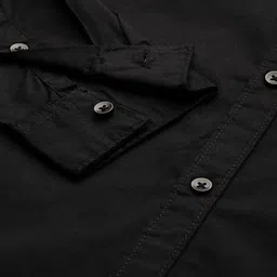 the indian garage co. Men Slim Fit Solid Spread Collar Casual Shirt image 3