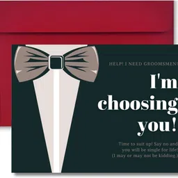 aanyacentric 5.8x8.3inch Will You be My Groomsman Invites with Envelopes Invitation Card-picture-19