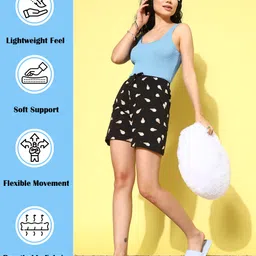 leading lady Printed Women Black Bermuda Shorts image 3