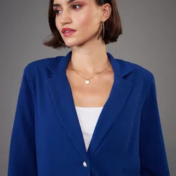 sassafras Women Solid Single Breasted Formal Blazer image 4